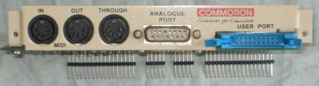 Commotion MIDI, Analogue & User port (back)
