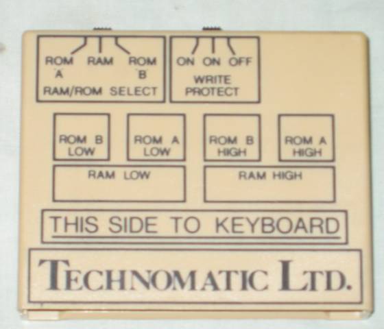 Technomatic Master ROM/RAM cartridge front