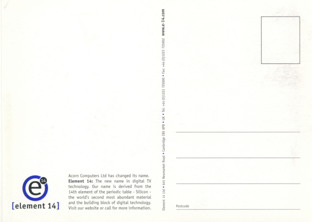 Element 14 postcard 1 back