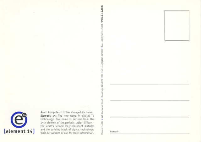Element 14 Postcard 3 back