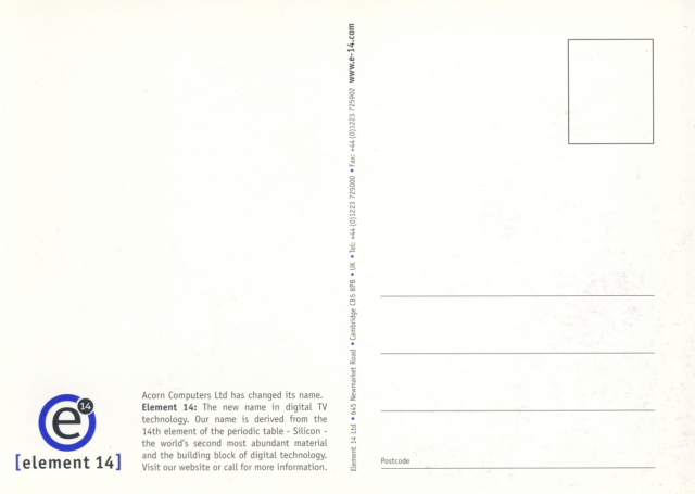Element 14 Postcard 4 back