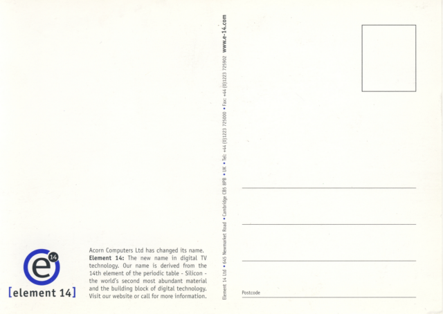 Element 14 Postcard 6 back