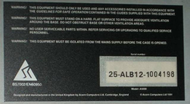 A5000 serial number