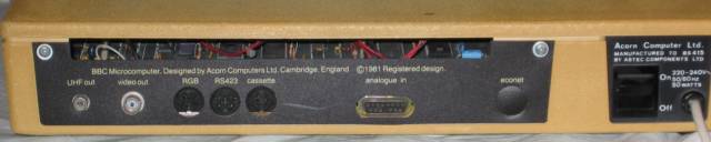 BBC Model B issue 3 rear